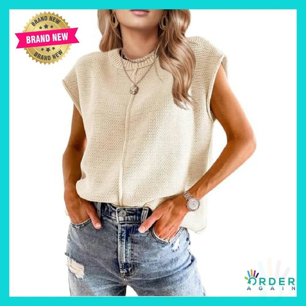 Crochet Cap Sleeve Vest Boho Western Flowy Top Spring Summer Casual - Picture 2 of 8